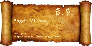 Bagdi Vilmos névjegykártya